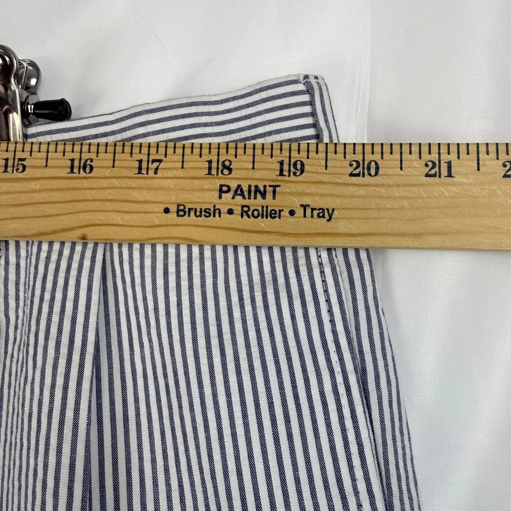 Mens Striped Pleated Dress Pants Navy White‎ Classic Fit Casual Formal